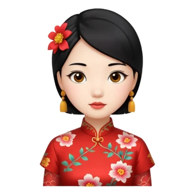 Chinese girl in qipao (traditional Chinese dress) sticker