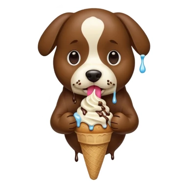 Dog eating ice cream sticker