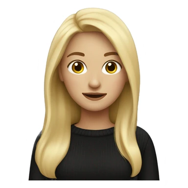 blonde girl in black sweater sticker