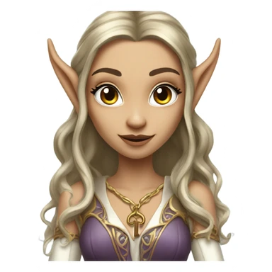 an elf woman login holding a big key sticker