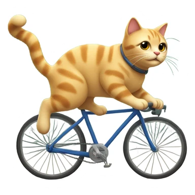 Cat riding a bicycle. The bicycle is jumping uppon a stone.  sticker