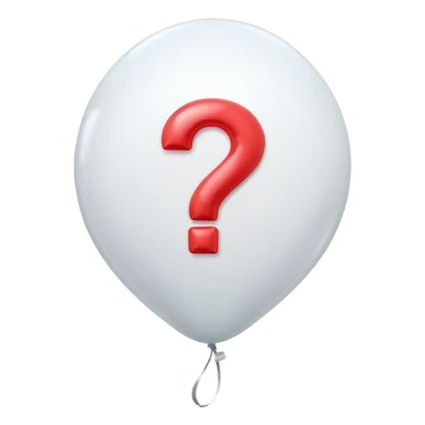 White balloon with a question mark on it sticker