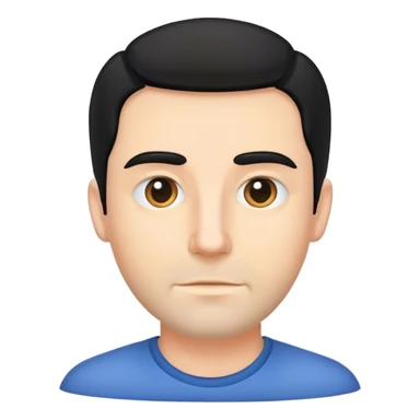 White guy with no beard with black hair sticker