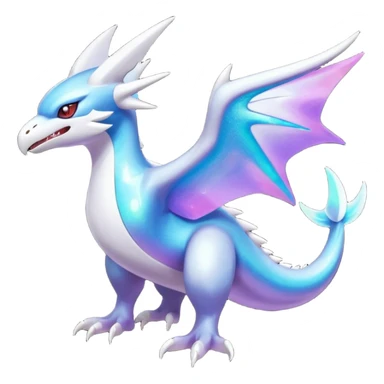 Shiny Nebulae Noivern-Latios-Lugia-Fakémon-hybrid-creature (full body)  sticker