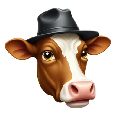 stupid cow in hat sticker