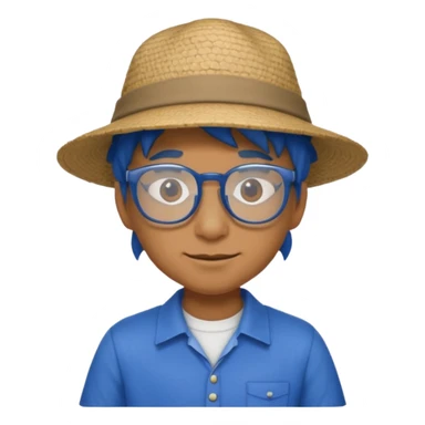 glasses blue dragon with shirt and hat sticker