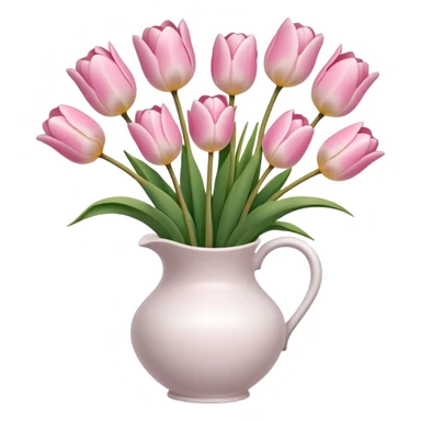 Light pink tulips in white vase sticker
