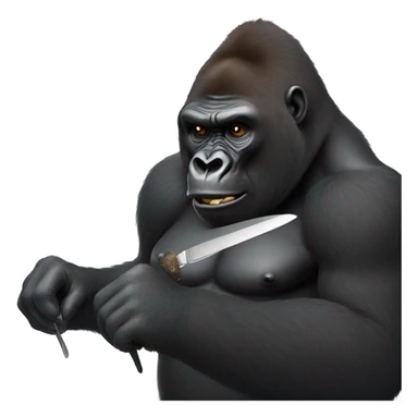Gorilla holding a knife sticker
