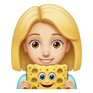 A girl watching SpongeBob  sticker