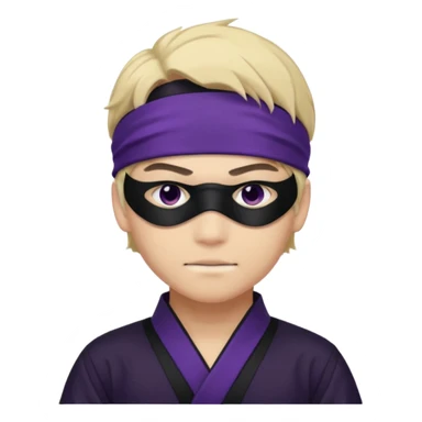 A young man named Satoru Gojo wearing a black/dark purple uniform and dark purple/ black blindfold with a confident smirk sticker