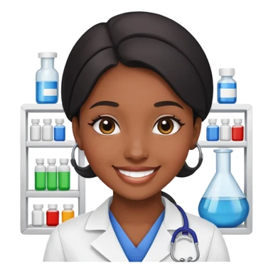 Black Pharmacy Technician girl  sticker