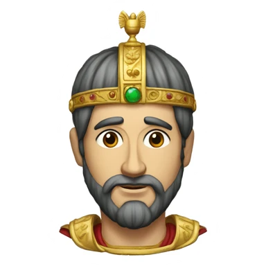 byzantine emperor Tiberius II with a wreath on his head sticker