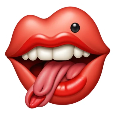 a mouth with its tongue sticking out, referencing the Rolling Stones album sticker