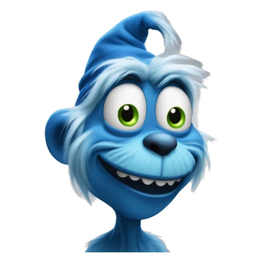 Blue grinch mewing sticker