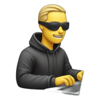 Hacker typing laptop  sticker