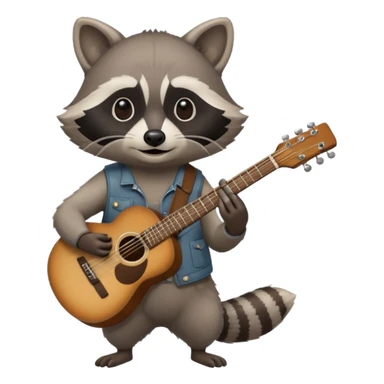 Raccon with guitar sticker