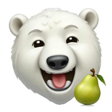 polar bear crying laughing with a pear sticker