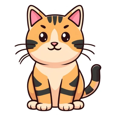 black/brown stripped tabby cat with beige pink nose and light brown eyes kitten sticker