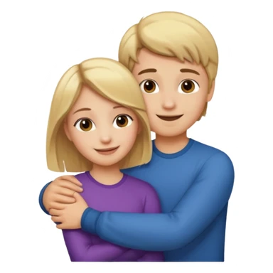 Amour à distance fille blonde et garçon châtain tous les deux clair de peau  sticker