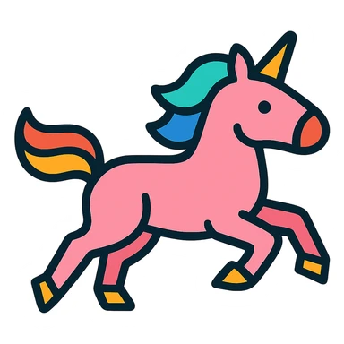 Add a pale lavender background behind the running unicorn icon, keeping the rest of the design unchanged, logo style. sticker