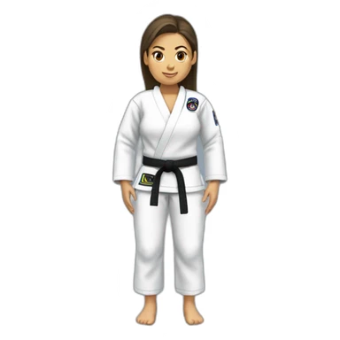 brazilian jiu jitsu black belt female sticker