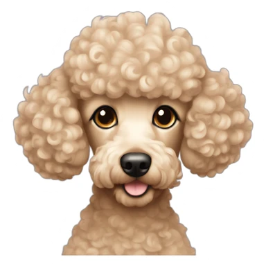 Poodle beige short curls sticker