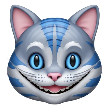 Chat de cheshire gris a rayure bleu sticker