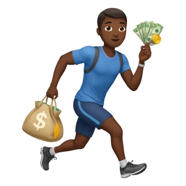 Black Man running with moneybag 💰 sticker