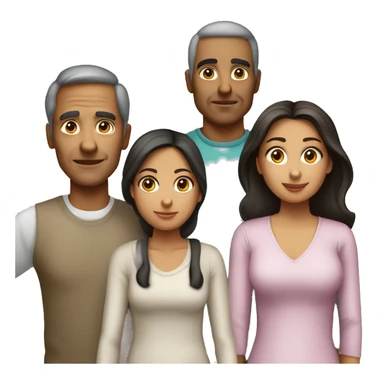 Draw a Latin family of 4. A 57-year-old man. 49-year-old woman. 27-year-old girl and a 22-year-old tall boy. sticker