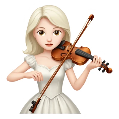 woman playing violin with white dress sticker