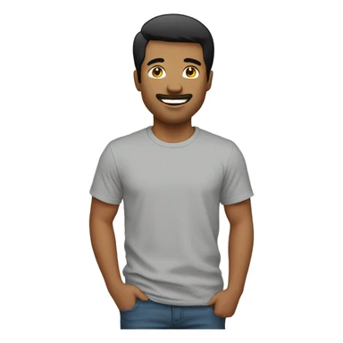 white man short black hair t-shirt gray sticker