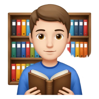 estudiante con libros pero hommbre  sticker