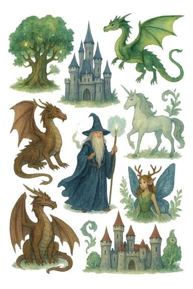 fantasy theme sticker