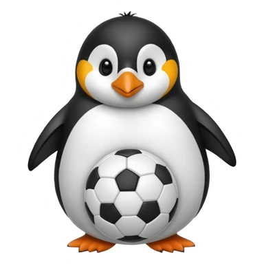 penguin holding soccer ball sticker