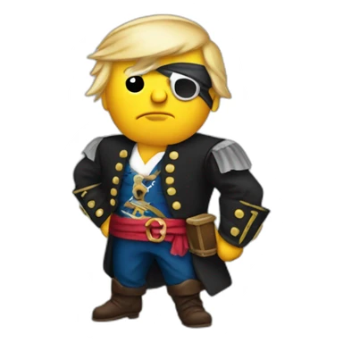 trump as a pirate with bald eagle on his shoulder sticker
