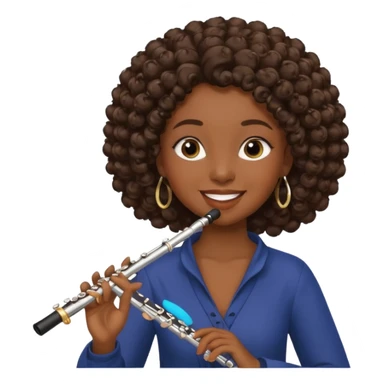 black woman playing flute sticker