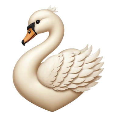 beige heart with swan sticker