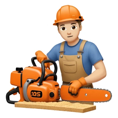 Sculptor with chainsaw sticker