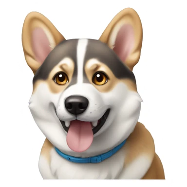 husky mixed corgi sticker