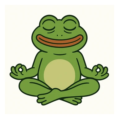 create a pepe doing yoga, white background sticker
