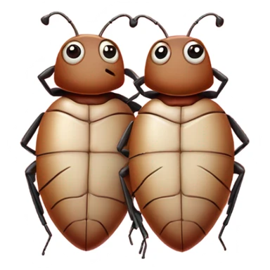 two bed bugs in love with heart sticker