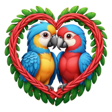 heart wreath kiss parrot sticker