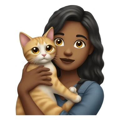 Beatiful girl with a cat  sticker