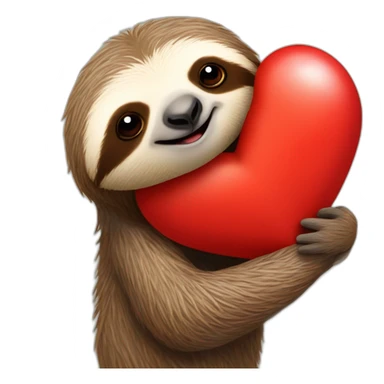 Sloth kissing red heart  sticker