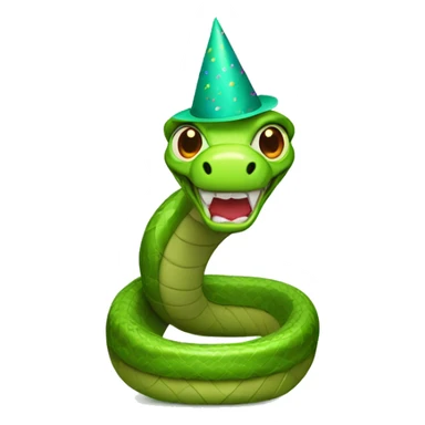 Snake with party hat sticker