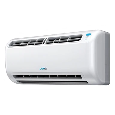 Modern wall-mounted air conditioner with cool air flowing out sticker