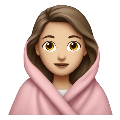 white girl with brunette hair in pink blanket sticker