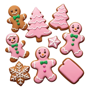 christmas gingerbreads pastel pink sticker