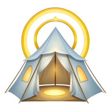 tent with a glowing halo sticker