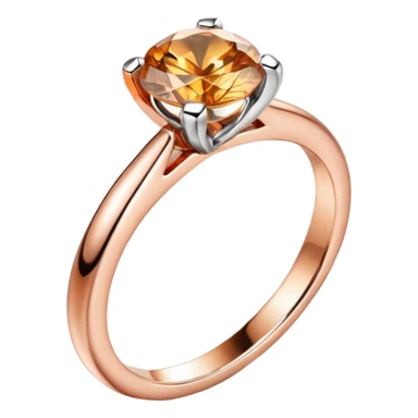 Rose gold engagement ring with round diamond sticker